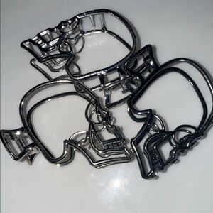 Silver Skull hair clips set of 3